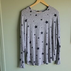 Buffalo David Bitton Heather Gray Knit Sweater With Stars Size S
